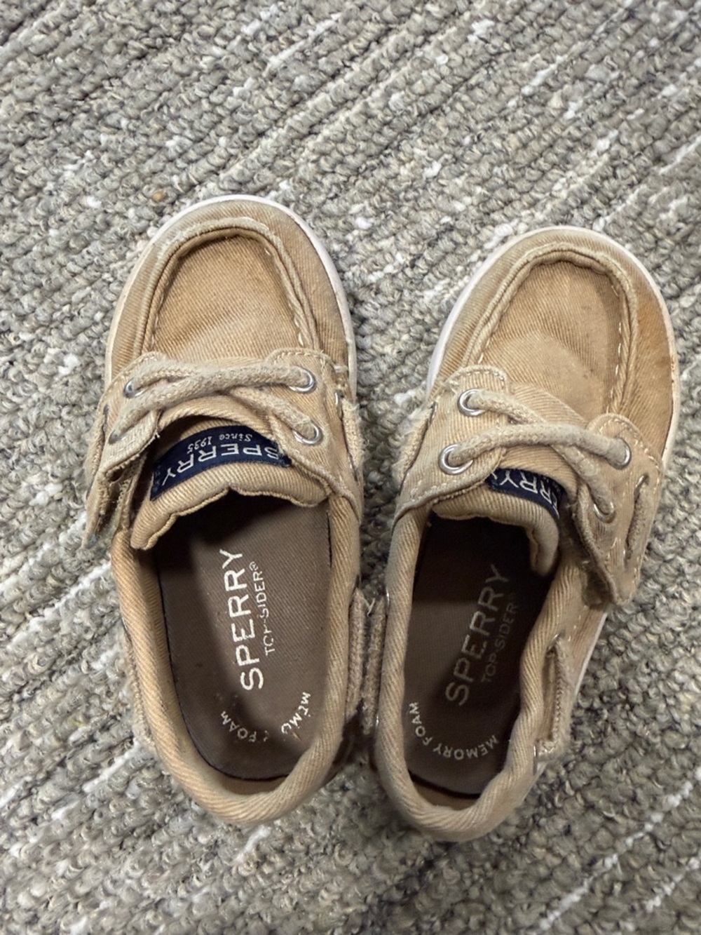 Sperry Kids Beige Canvas Slip-On Boat Shoes